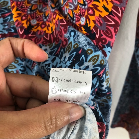 Longyuan kaleidoscope pattern long Sleeves boho top Size M - Picture 5 of 7